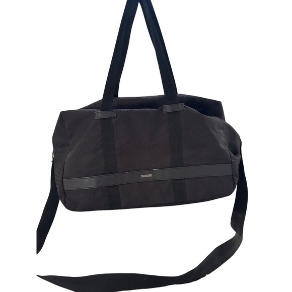 Georgio Armani Black Large Nylon & Leather Duffle Bag With Dual Handles & Adjust - Picture 1 of 14